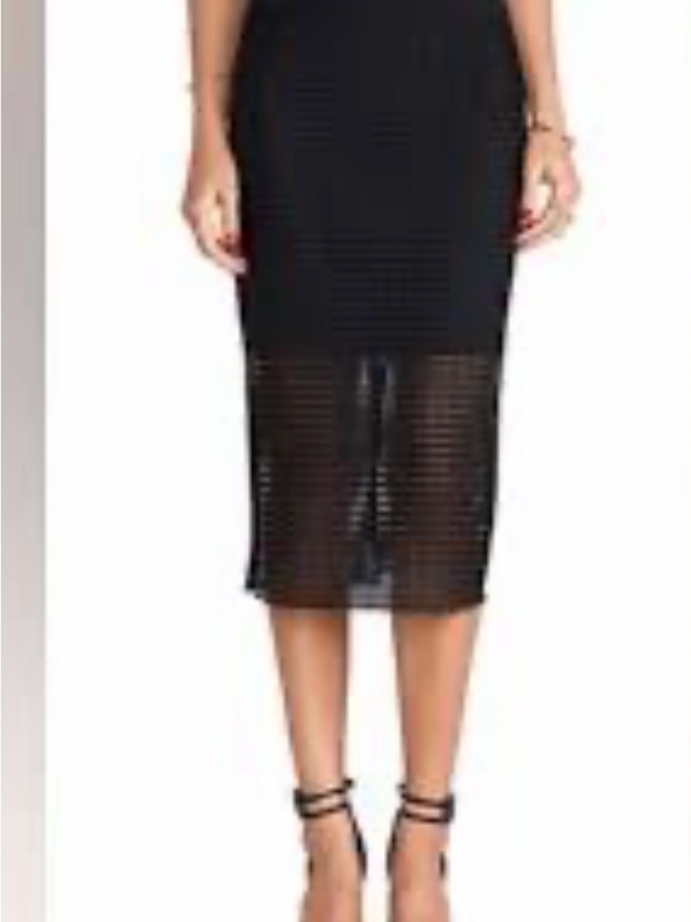 Trina Turk Black Sheer pencil skirt. See measurements